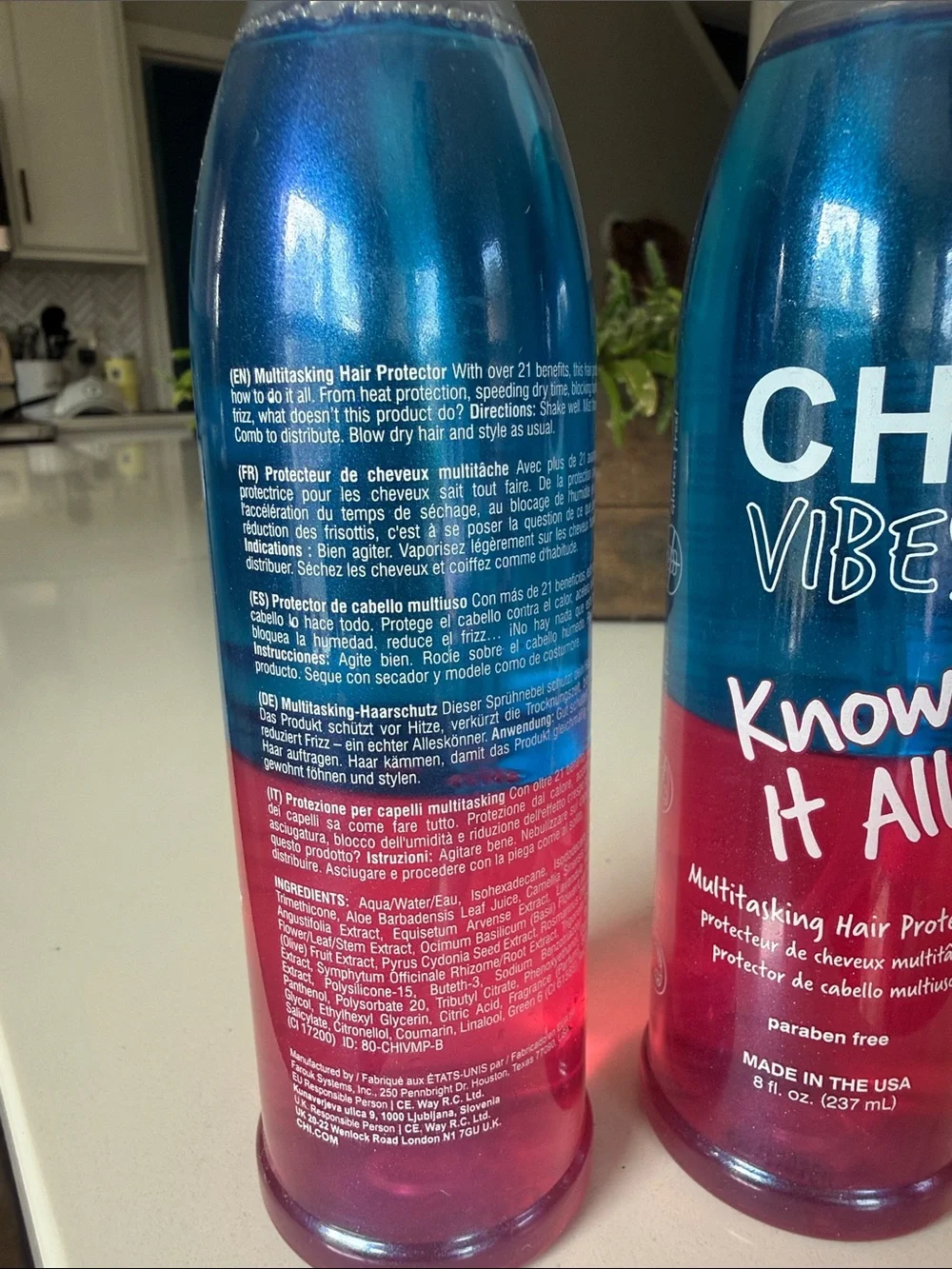 2-CHI Vibes Know It All Multitasking Hair Protector Spray - Blue/Pink